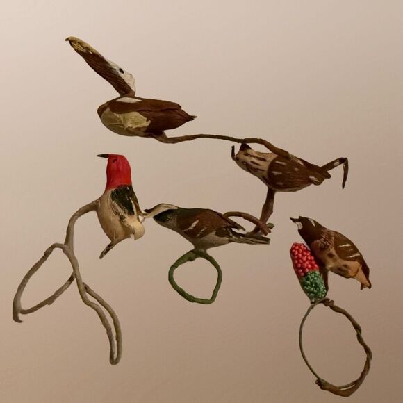 Mini Crafting Birds Decorations, Floral Bouquet, Wreaths, Cards .5”  A14 - Picture 1 of 12